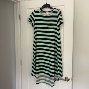 XS Lularoe Carly dress, with mint and black stripes. Smoke and pet free home